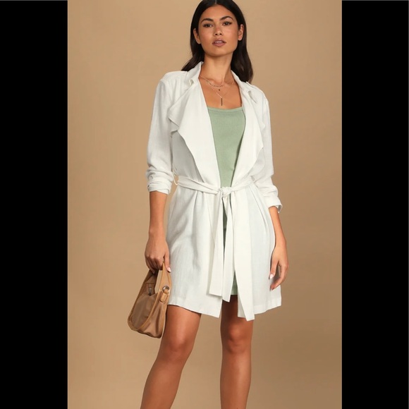 COPY - All About Style Ivory Belted Trench Coat. - Picture 1 of 3